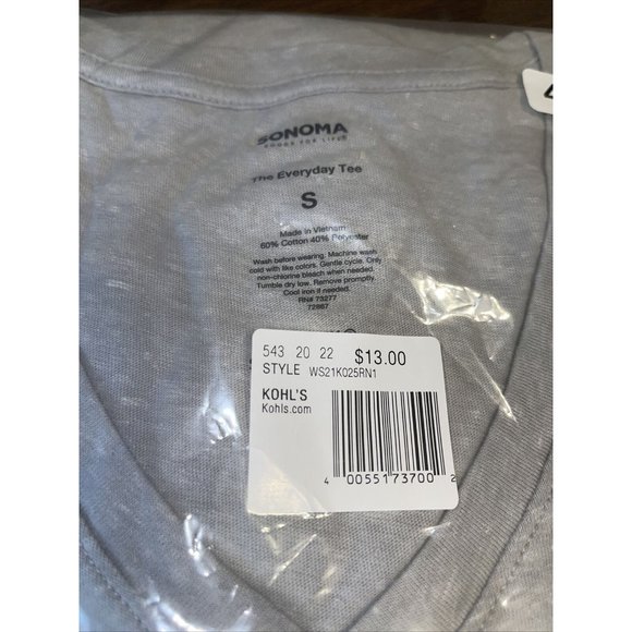 Women's Sonoma Goods For Life Everyday V-Neck Tee in Light Grey Size Small - Picture 3 of 5